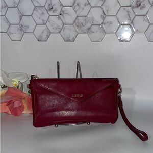 LODIS Women's Red Leather Clutch